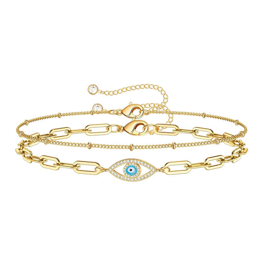 Evil Eye Set of 2 Layering Bracelets