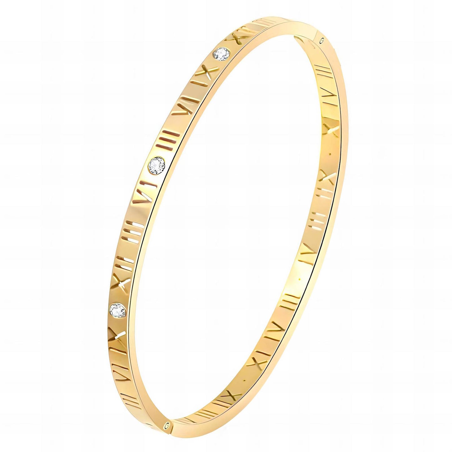 Roman Numerals & Diamonte Bangle