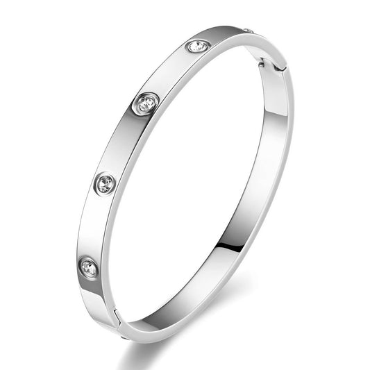 Silver Diamonte Bangle